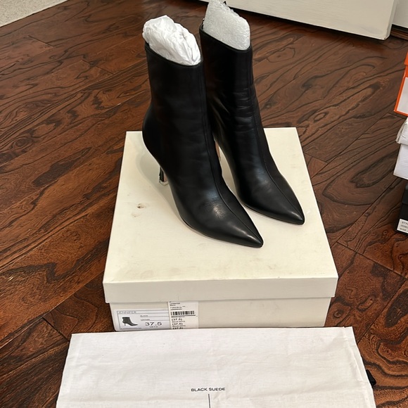 Revolve Black Suede Studio Jennifer Bootie in Black Sz 37.5 - Picture 3 of 6